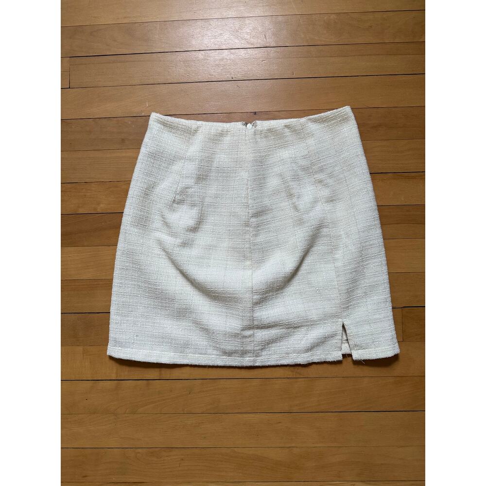 Francesca’s Cream Textured Tweed Mini Skirt - Size Small - NWT